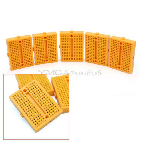 5x 170 Point Yellow Mini Solderless Prototyping Breadboard Self-Adhesive Back