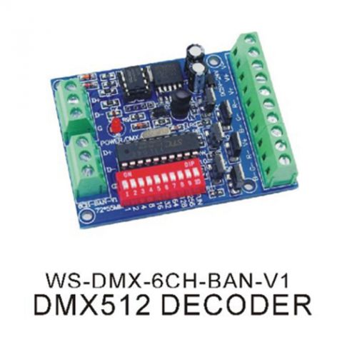 100PCS 6CH Easy DMX LED controller;dmx decoder,6 channel dmx 512 dimmer Decoder
