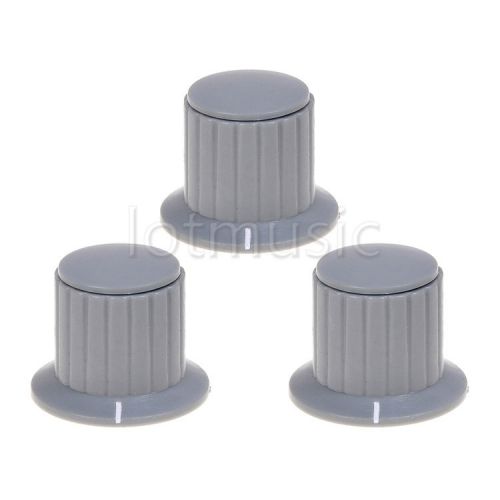 3pcs plastic grey top screw tighten control knob 16mmdx16mmh for 4mm shaft for sale