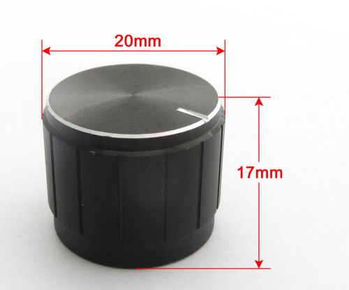 10pcs 20x17mm Black Circular Knob Aluminium Cover for Audio Volume Tone Control