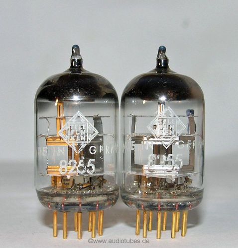 2  tubes &lt;&gt; Telefunken diamond   E88C  8255 EC88  (412080) matched pair