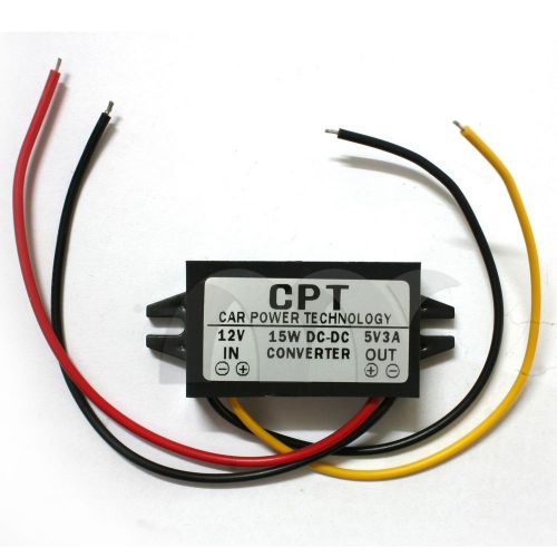 Waterproof dc-dc converter 12v step down to 5v power supply module 3a 15w black for sale