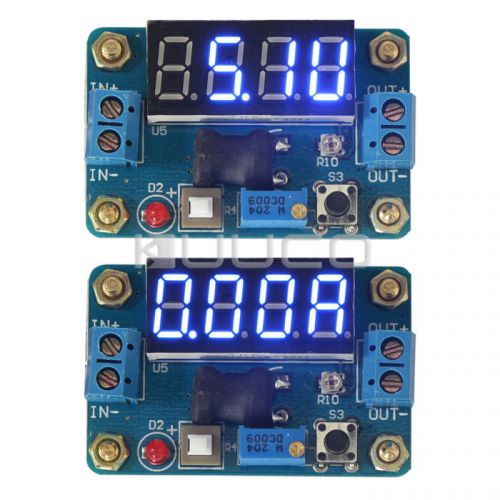 Dc blue voltmeter ammeter 4.5-24v to 1-20v 2a voltage regulator buck converter for sale