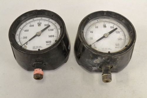Lot 2 ashcroft assorted 0-160/1600kpa 316 4in dial 1/2in pressure gauge b302790 for sale