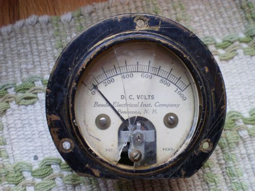 Vintage Beede DC Volts Meter 0-1000 Gauge