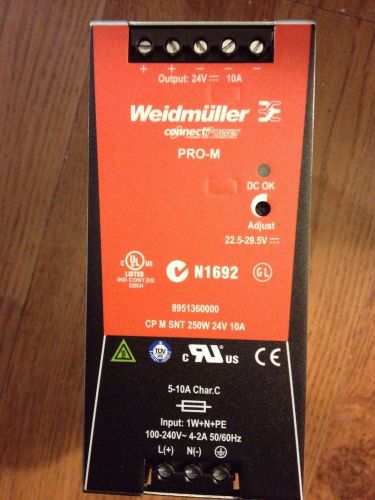 WEIDMULLER CP M SNT 250W 24V 10A SWITCH MODE POWER SUPPLY