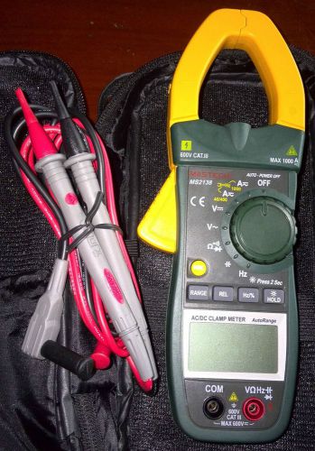 Digital clamp meter ac dc 1000v 1000a 40mohm freq. diode jaw led lighting ms2138 for sale