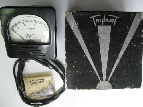 Vintage triplett hf thermo-couple type 0-2.5 amp ammeter gauge panel meter nos for sale