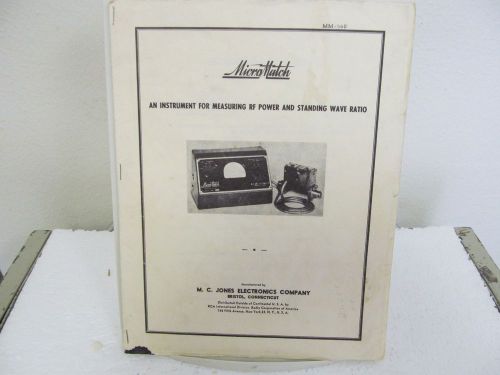 M c jones/micromatch mm-560 series measuring instr. operating manual for sale