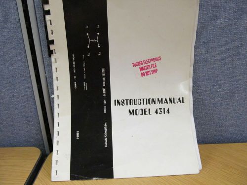 Valhalla Scientific 4314 Digital Igniter Tester Instruction Manual w Schem 45508
