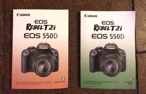 Canon Rebel T2i EOS 550D Owners Manual Books Original English and Spanish