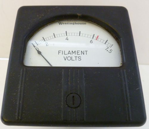 Westinghouse Meter, Filament Volts, Style NY-47317-4 Type RA-35 2-3/4&#034; hole Vtg