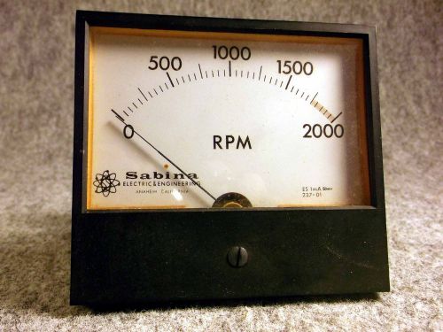 PANEL METER  0-2000 RPM Sabina Scientific&amp;Engineering Co.