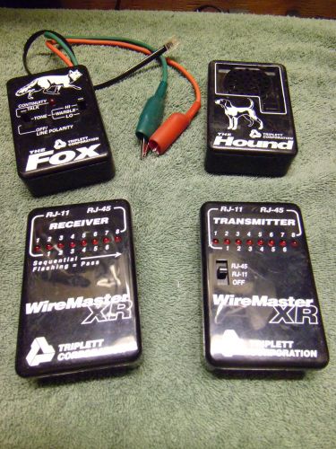Triplett black fox &amp; hound wire tracking set w/wiremaster xr lan wire tester for sale