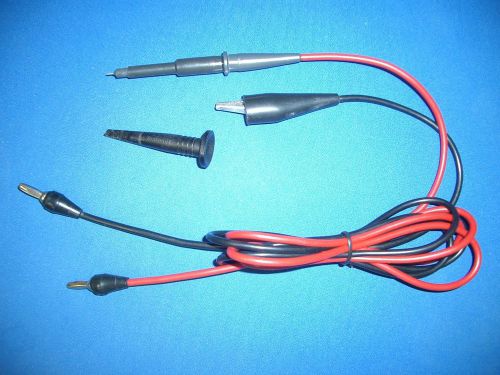 Tektronix tek dm501a, dm502a, dm505 clamp style probe &amp; clip leads, w/ pouch for sale