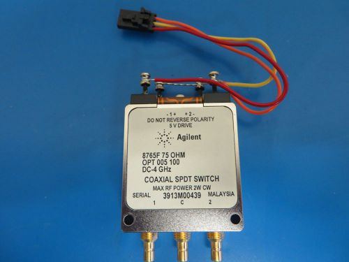Agilent 8765F 75 OHM Coaxial Switch DC-4 GHz w/ Option 005 100
