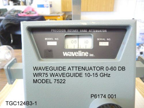 WAVEGUIDE ATTENUATOR WAVELINE PRECISION ROTARY  ATT.MODEL 7522 0-60DB 10-15 GHz