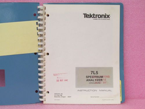Tektronix Manual 7L5 Spectrum Analyzer Operators Manual (11/76)