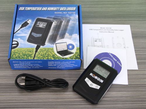 Usb temperature &amp; humidity data logger recorder lcd display/pc/high accuracy for sale