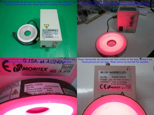 Moritex MLEK-A080W1LRD &amp; MSRL-CR33, Light source&amp;Ring as photos, Machine Vision.