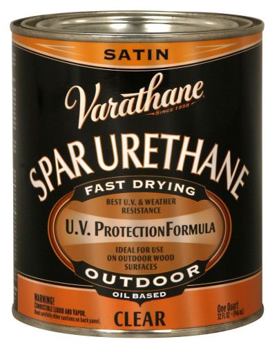 Varathane 242183 Spar Urethane Oil Based Exterior, Crystal Clear Satin - 1 Qt.
