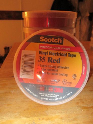 Scotch 35 RED Vinyl Electrical Tape qty 6
