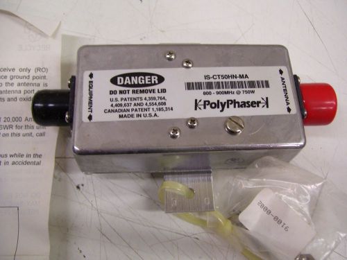 1-POLYPHASER IMPLUSE SUPPERESSOR IS-CT50HN-MA 800-900MHZ RANGE NOS