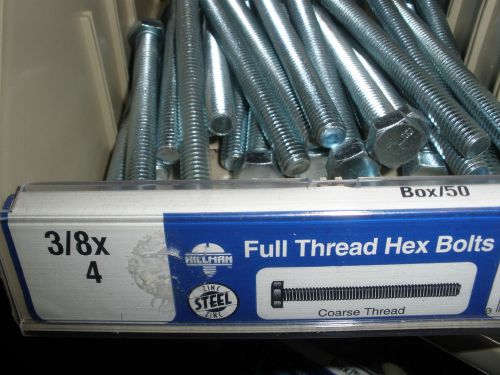 3/8-16 x 4&#034; hex head full thread tap bolts zinc (28) total 3/8&#034;  grade 2 for sale