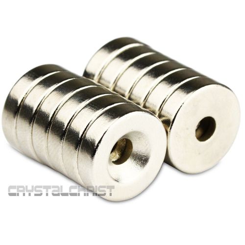 10 x small round magnets 15 x 4 mm ring hole 4.2mm disc rare earth neodymium n50 for sale