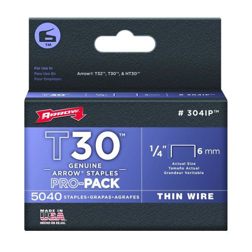 1/4-Inch Arrow 304IP Genuine T30/T32 1/4-Inch Staples, 5,040-Pack Brand New!