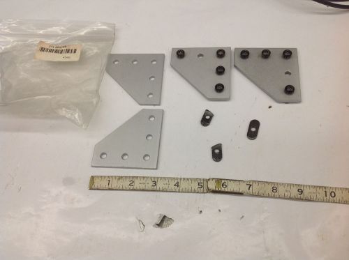 (4) 80/20 4340  2RCX8 Tee Joining Plate 5 Hole For 15S Structural Framing Part.