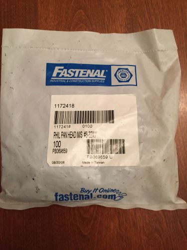 FASTENAL 8-32 x 1 inch Philips Pan Head Screws Lot of 100 Made USA