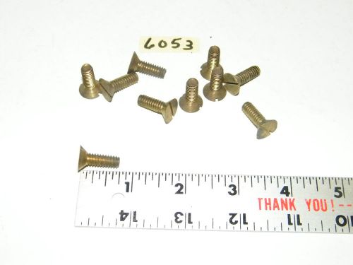 1/4 -20 x 3/4 slotted flat head solid brass machine screws vintage qty 10 for sale
