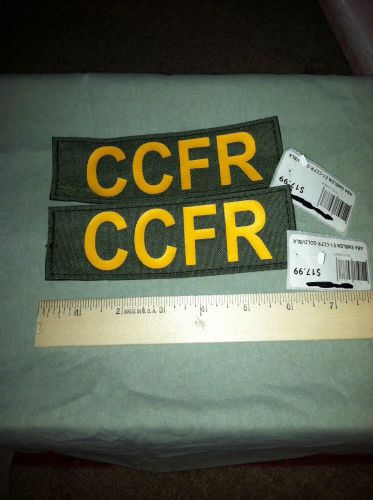 Police Fire Identification Patches CCFR OD Green With Yellow Lettering Velcro