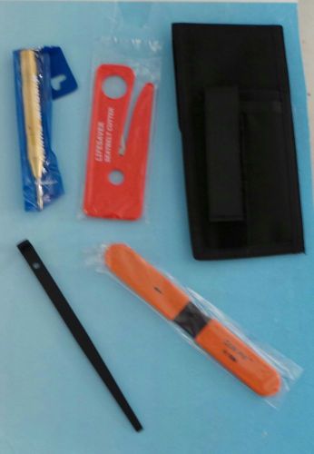 POLICE EMT AUTO CAR RESCUE TOOL KIT WINDOW PUNCH SEAT BELT CUTTER POUCH &amp; MORE