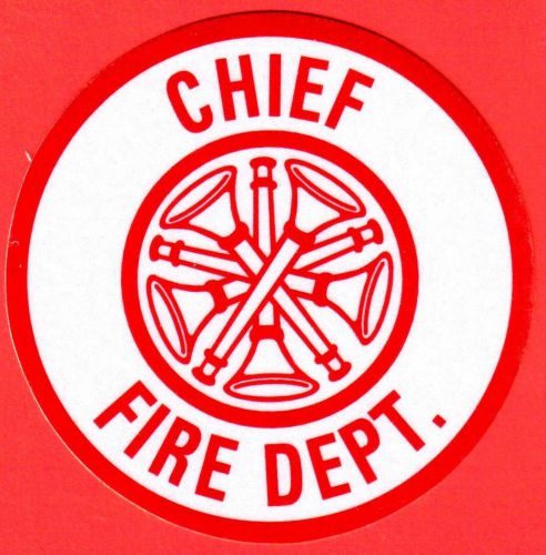 Firefighter Decal?Sticker Round (CHIEF FIRE DEPT)