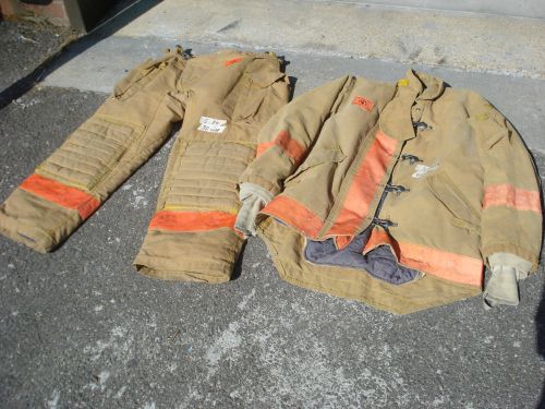 Set 38x28 Pants Jacket Coat 43x32 Firefighter Turnout Gear MORNING PRIDE....S34