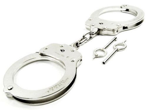 Peerless 700 steel chain handcuffs/restraints nickel for sale