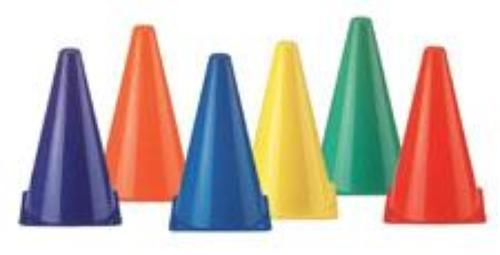 Martin Sports Safety Cones 9&#039;&#039; High Assorted 6 Count