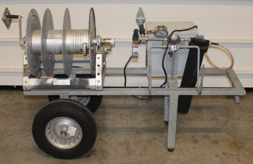 Mobile vacuum pump cart w/ hannay reels hose reel 1522-17-18 hand crank for sale