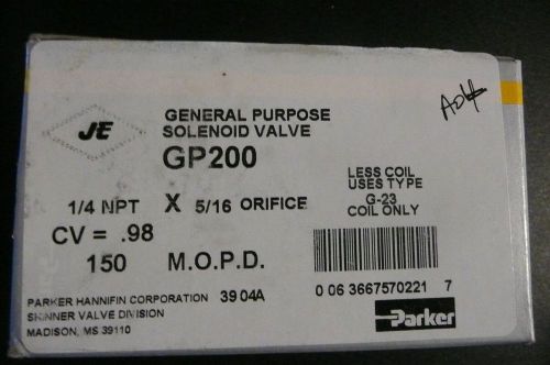 Parker gp200 solenoid valve for sale