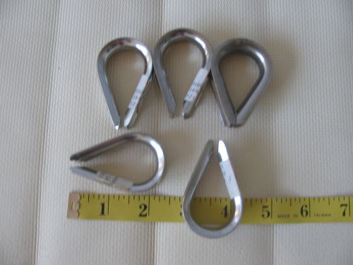 5 Wire rope Stainless Steel Thimbles, for approx. 5/16&#034; rope diam.