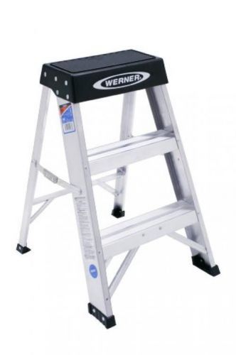 New ladder step work stool, aluminum stepladder standing platform top 300 pound for sale
