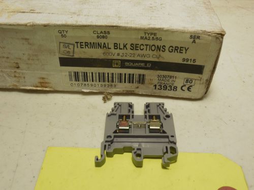 SQUARE D TERMINAL BLOCK SECTION BOX OF 50. GF6