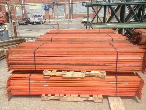 102&#034; x 4&#034;  Orange Structural Pallet Rack Beams: Used and in Great Condition**