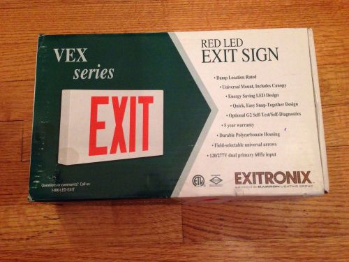 Exitronix Plastic LED Exit Sign. VEX Series. New In Box.