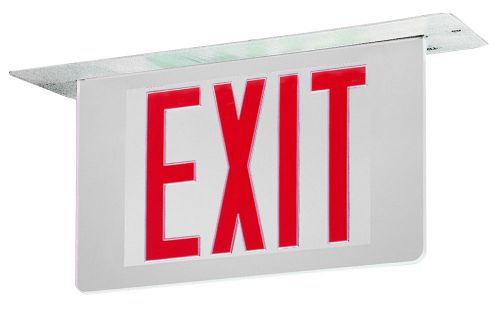 Royal Pacific Double Edge Recessed LED Exit Sign Light in Red