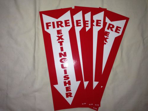 FIRE EXT. 4X12&#034; VINYL SELF ADHESIVE STICKERS. QTY OF 5. ***FREE SHIPPING***