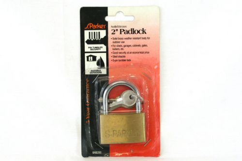 S. Parker Solid Brass 2&#034; Padlock #9NB200 NIP