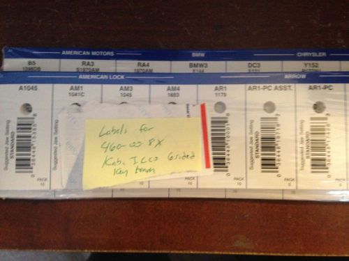 KABA ILCO KEY TOWER LABLES 460-00-8x tower labels